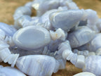 Polished Namibian Blue Lace Agate Mixed Tumble Stone Bead Necklace - Sold per Item- From Namibia - Toprock Gemstones and Minerals 