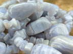 Polished Namibian Blue Lace Agate Mixed Tumble Stone Bead Necklace - Sold per Item- From Namibia - Toprock Gemstones and Minerals 