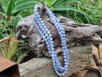 Polished Namibian Blue Lace Agate Ball Shaped 10mm Bead Necklace - Sold per Item- From Namibia - Toprock Gemstones and Minerals 