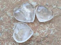 Polished Clear Quartz Gemstone Hearts x 12 From Madagascar
