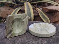 Polished Butter Jade Ashtrays x 2 From South Africa - Toprock Gemstones and Minerals 