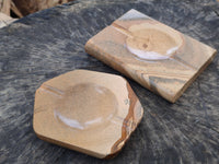 Polished Picture Stone Jasper Ashtrays x 2 From Namibia - Toprock Gemstones and Minerals 