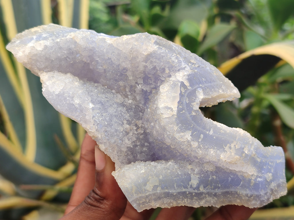 Natural Etched Blue Chalcedony Specimens x 3 From Nsanje, Malawi - Toprock Gemstones and Minerals 