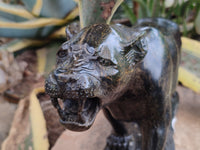Hand Made Green Verdite Lioness Carving x 1 From Zimbabwe - Toprock Gemstones and Minerals 
