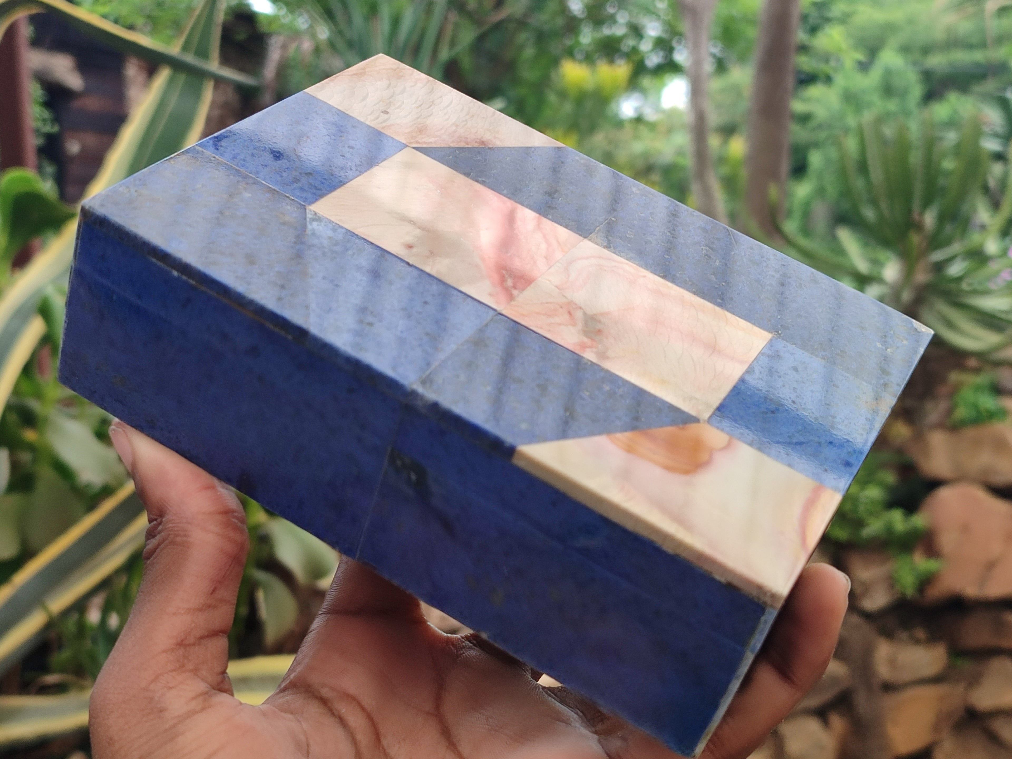 Hand Made Stone Jewellery Box x 1 From Southern Africa - Toprock Gemstones and Minerals 