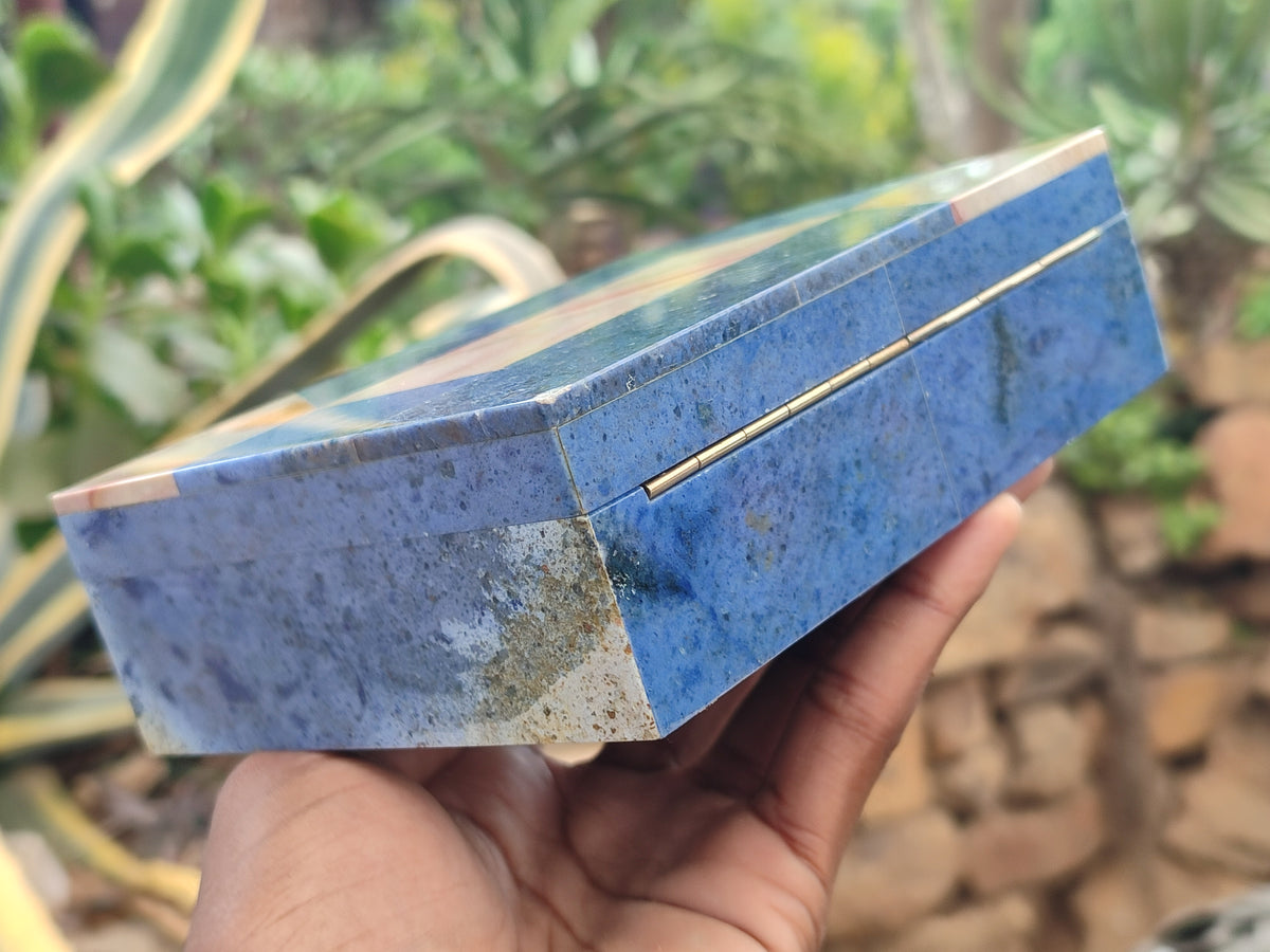 Hand Made Stone Jewellery Box x 1 From Southern Africa - Toprock Gemstones and Minerals 