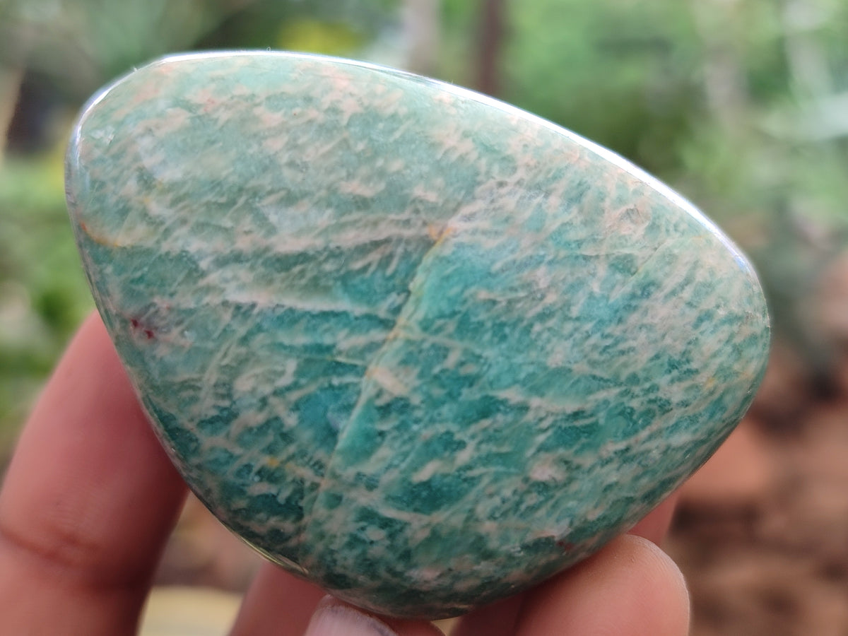 Polished Amazonite Palm Stones x 24 from Zimbabwe - Toprock Gemstones and Minerals 