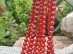 Polished Carnelian Agate Ball Shaped Beaded Necklace - Sold per Item - From Brazil - Toprock Gemstones and Minerals 