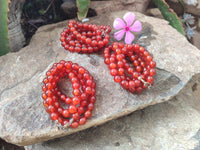 Polished Carnelian Agate Ball Shaped Beaded Necklace - Sold per Item - From Brazil