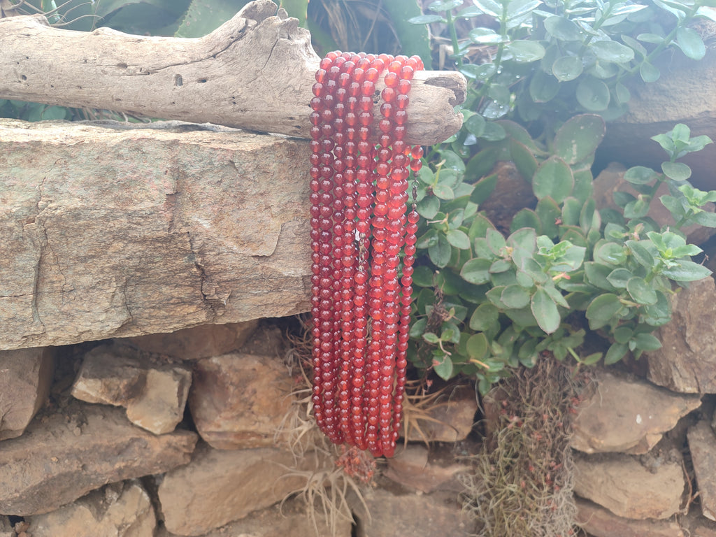 Polished Carnelian Agate Ball Shaped Beaded Necklace - Sold per Item - From Brazil - Toprock Gemstones and Minerals 
