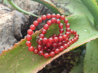 Polished Carnelian Agate Ball Shaped Beaded Necklace - Sold per Item - From Brazil