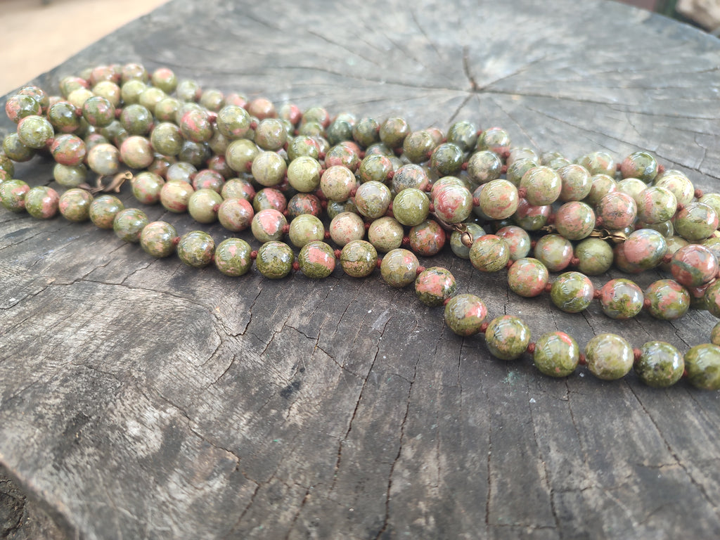 Polished Unakite Beaded Necklace - Sold Per Item - From South Africa - Toprock Gemstones and Minerals 