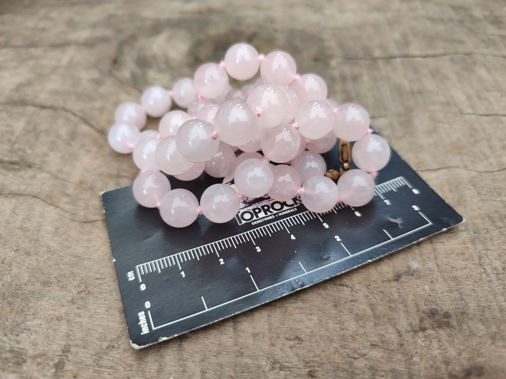 Polished Rose Quartz Ball Shaped Bead Necklace - Sold Per Item - From Madagascar - Toprock Gemstones and Minerals 