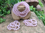 Polished Rose Quartz Ball Shaped Bead Necklace - Sold Per Item - From Madagascar - Toprock Gemstones and Minerals 