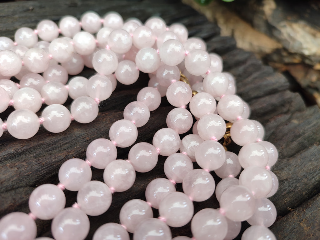 Polished Rose Quartz Ball Shaped Bead Necklace - Sold Per Item - From Madagascar - Toprock Gemstones and Minerals 