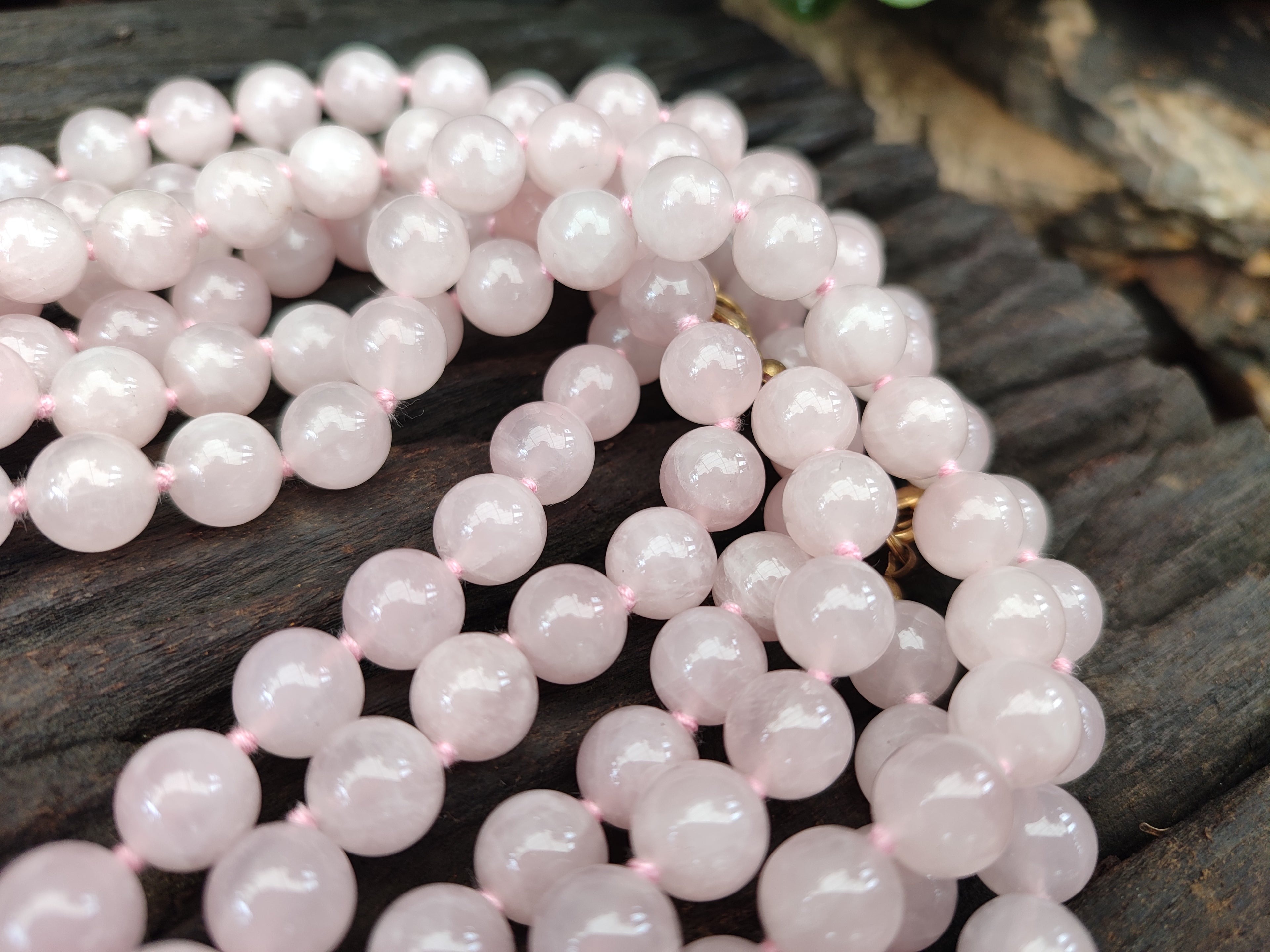 Polished Rose Quartz Ball Shaped Bead Necklace - Sold Per Item - From Madagascar - Toprock Gemstones and Minerals 