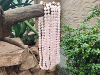 Polished Rose Quartz Ball Shaped Bead Necklace - Sold Per Item - From Madagascar