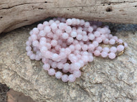 Polished Rose Quartz Ball Shaped Bead Necklace - Sold Per Item - From Madagascar