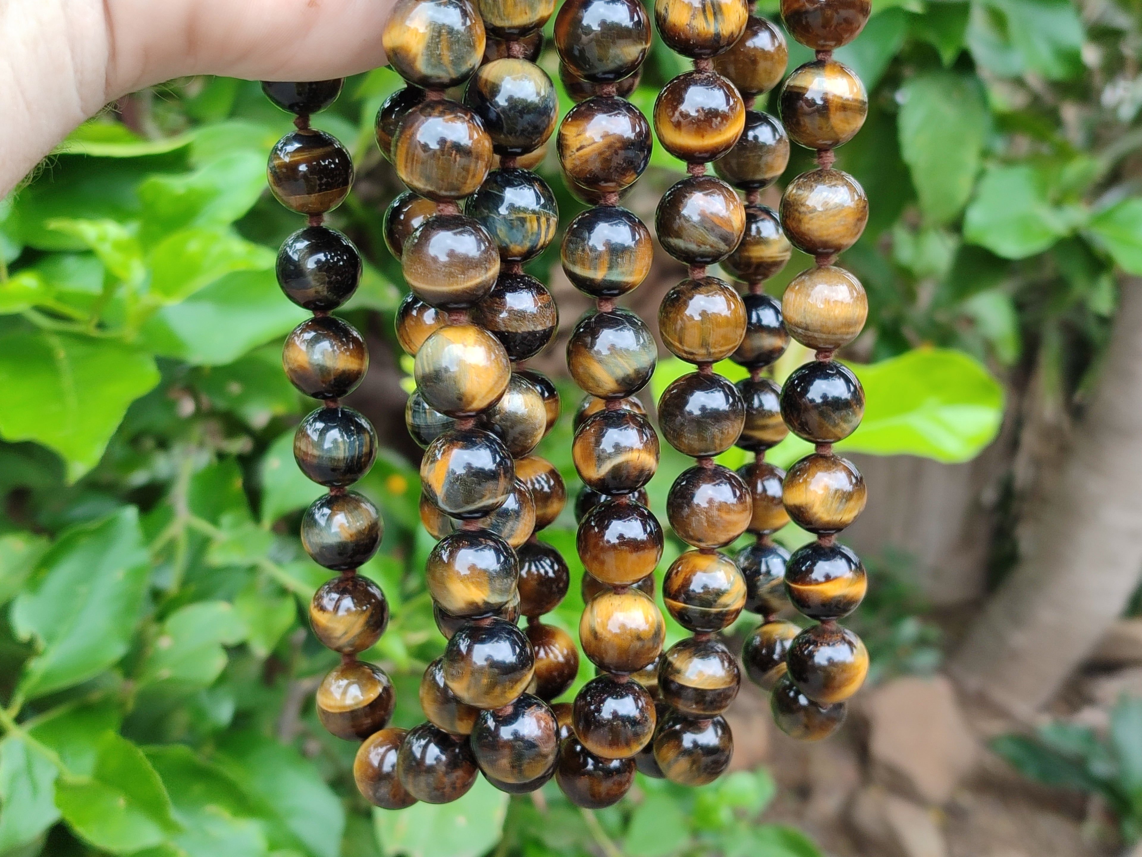 Polished Golden Tigers Eye Bead Necklaces - Sold Per Item - From South Africa - Toprock Gemstones and Minerals 