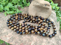 Polished Golden Tigers Eye Bead Necklaces - Sold Per Item - From South Africa