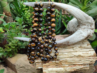 Polished Golden Tigers Eye Bead Necklaces - Sold Per Item - From South Africa