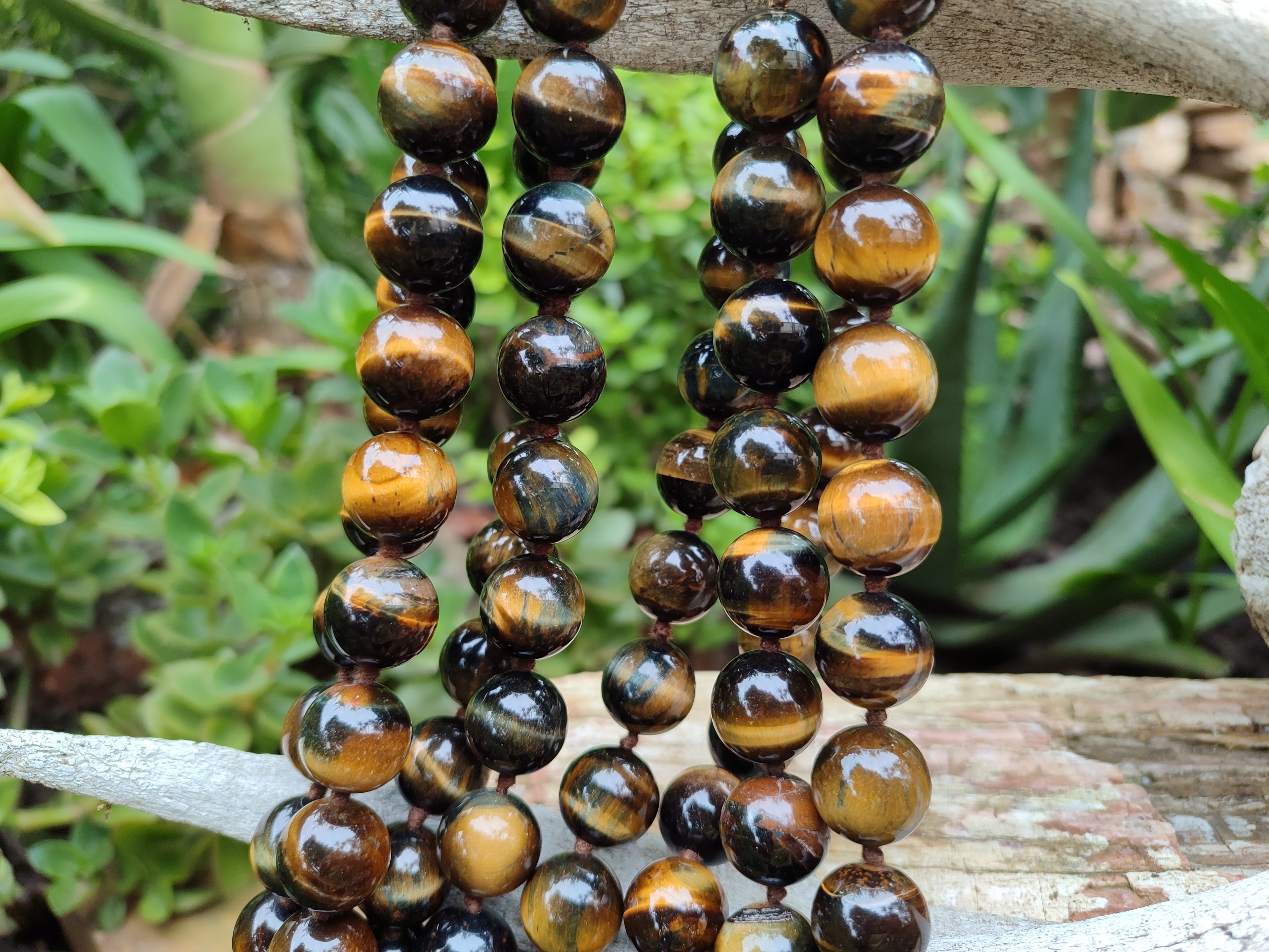 Polished Golden Tigers Eye Bead Necklaces - Sold Per Item - From South Africa - Toprock Gemstones and Minerals 