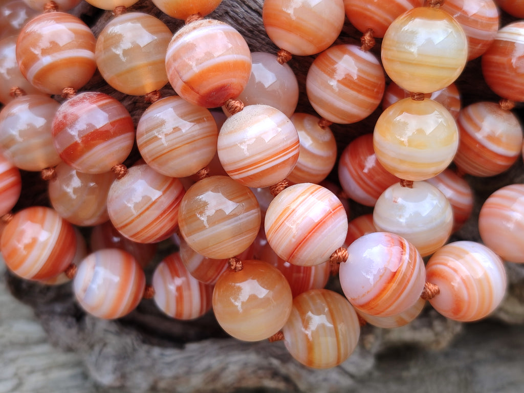 Polished Red Banded Sardonyx Tibetan Agate Bead Necklace - Sold Per Item- From Tibet - Toprock Gemstones and Minerals 