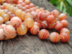 Polished Red Banded Sardonyx Tibetan Agate Bead Necklace - Sold Per Item- From Tibet - Toprock Gemstones and Minerals 