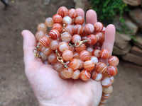 Polished Red Banded Sardonyx Tibetan Agate Bead Necklace - Sold Per Item- From Tibet