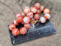 Polished Red Banded Sardonyx Tibetan Agate Bead Necklace - Sold Per Item- From Tibet
