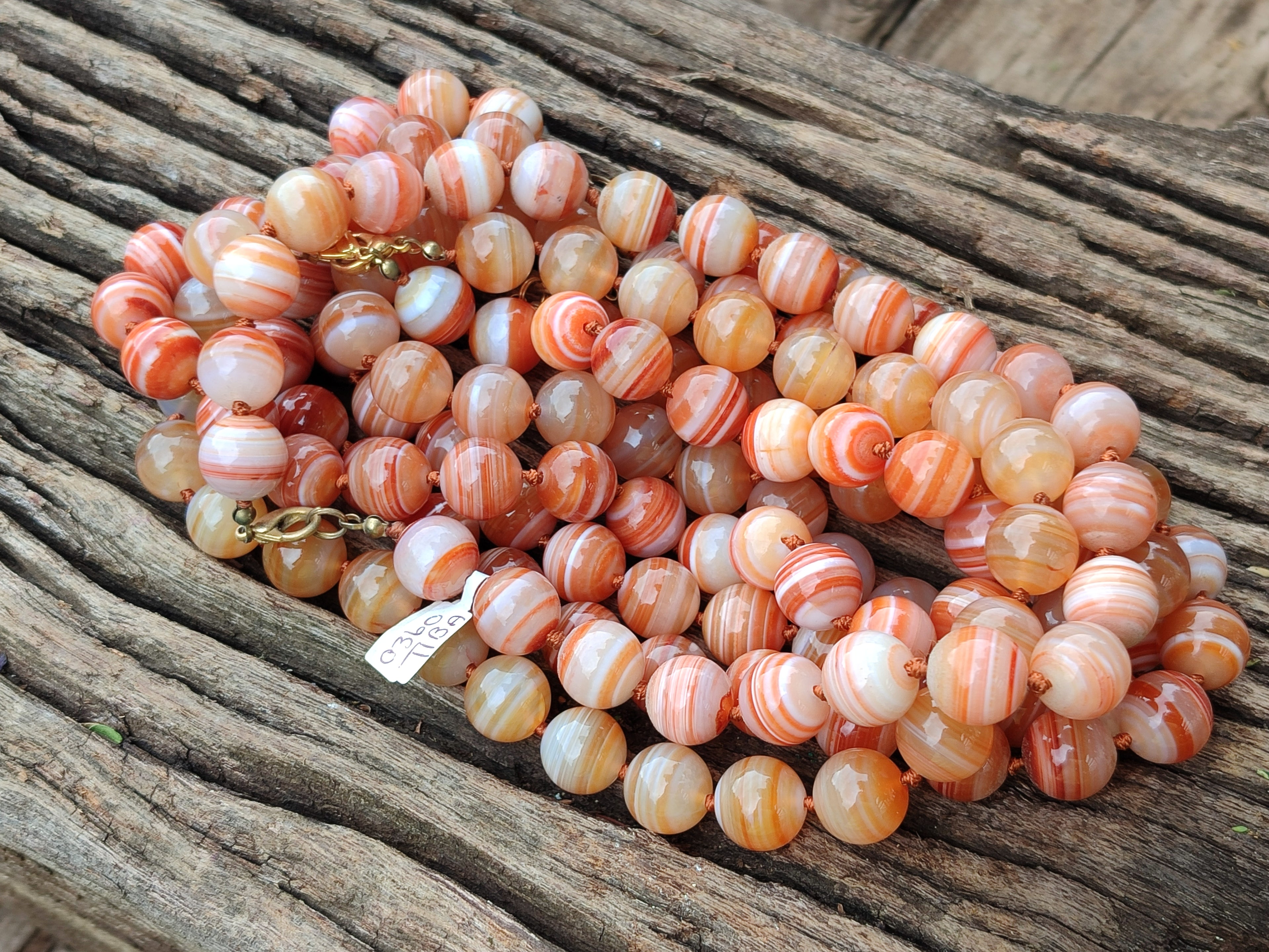 Polished Red Banded Sardonyx Tibetan Agate Bead Necklace - Sold Per Item- From Tibet - Toprock Gemstones and Minerals 