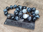 Polished Black Sardonyx Tibetan Agate Bead Necklace - Sold Per Item- From Tibet - Toprock Gemstones and Minerals 