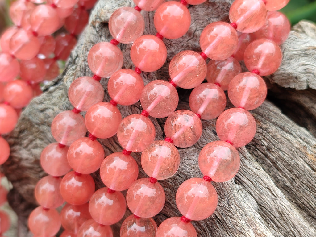 Polished Strawberry Quartz Bead Necklaces - Sold Per Item - From China - Toprock Gemstones and Minerals 