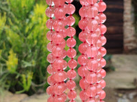 Polished Strawberry Quartz Bead Necklaces - Sold Per Item - From China