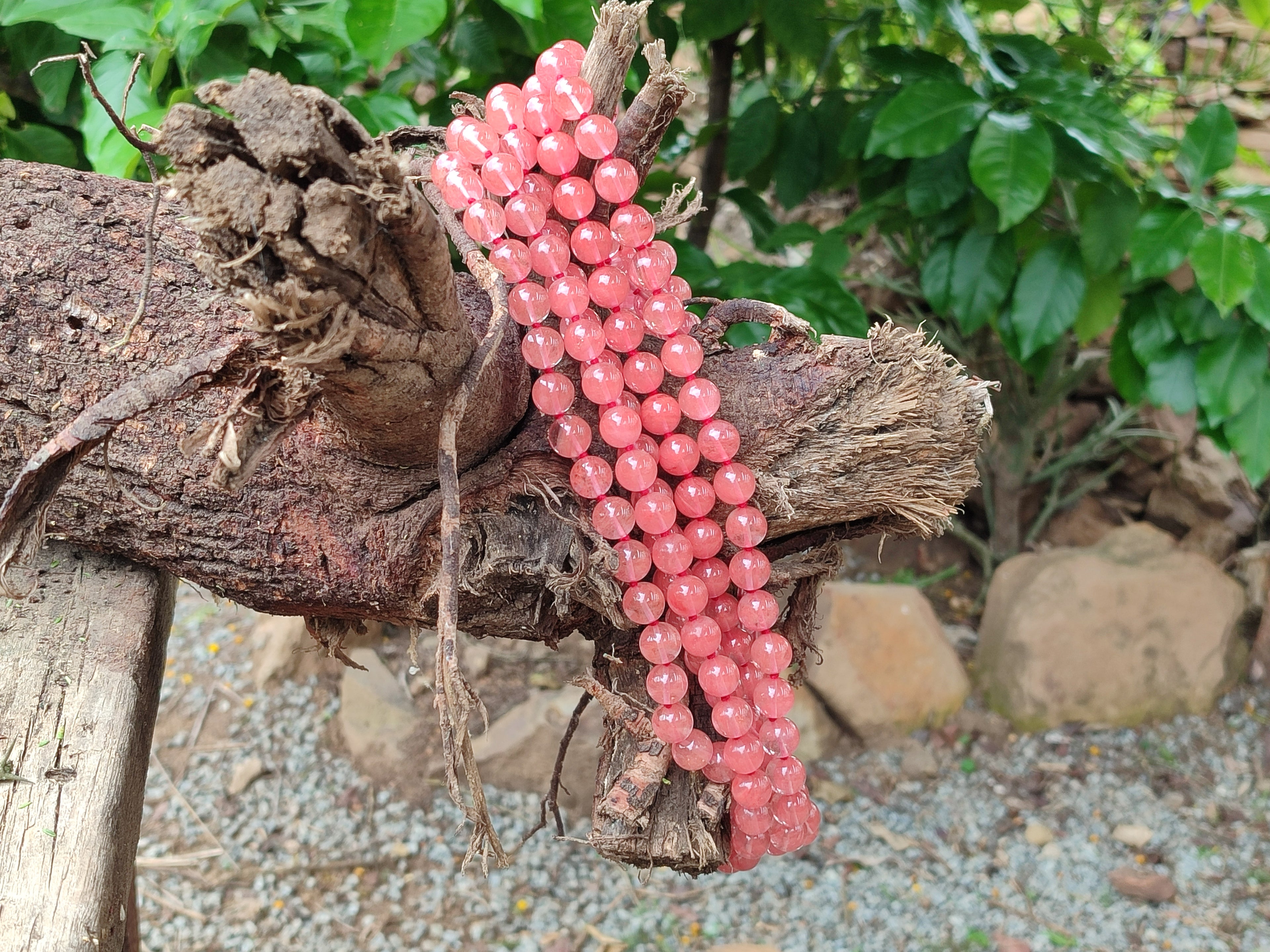 Polished Strawberry Quartz Bead Necklaces - Sold Per Item - From China - Toprock Gemstones and Minerals 