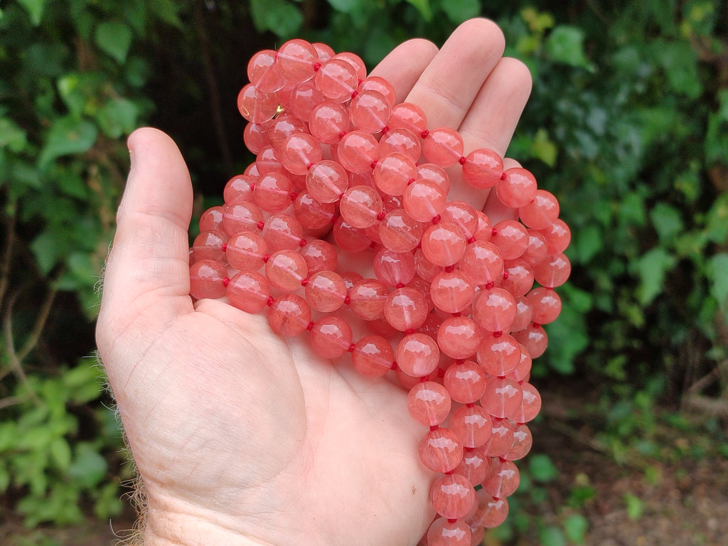 Polished Strawberry Quartz Bead Necklaces - Sold Per Item - From China - Toprock Gemstones and Minerals 