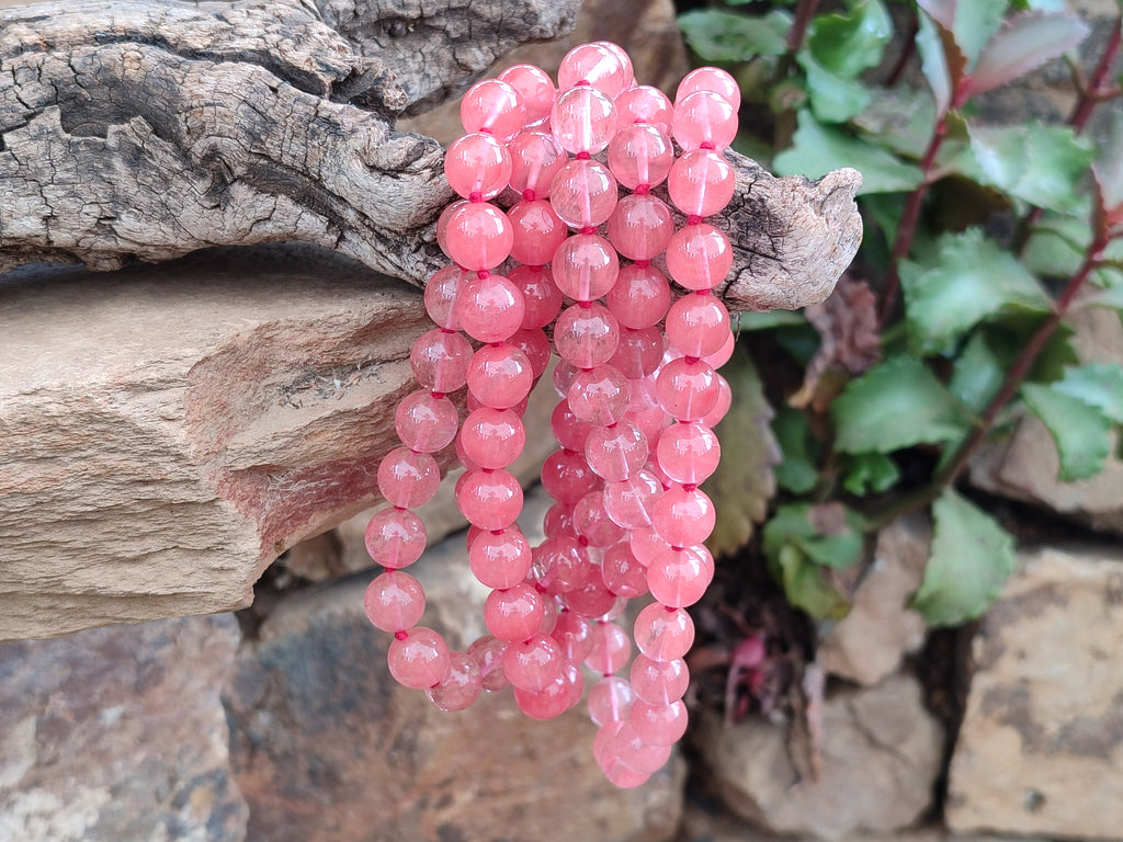 Polished Strawberry Quartz Bead Necklaces - Sold Per Item - From China - Toprock Gemstones and Minerals 