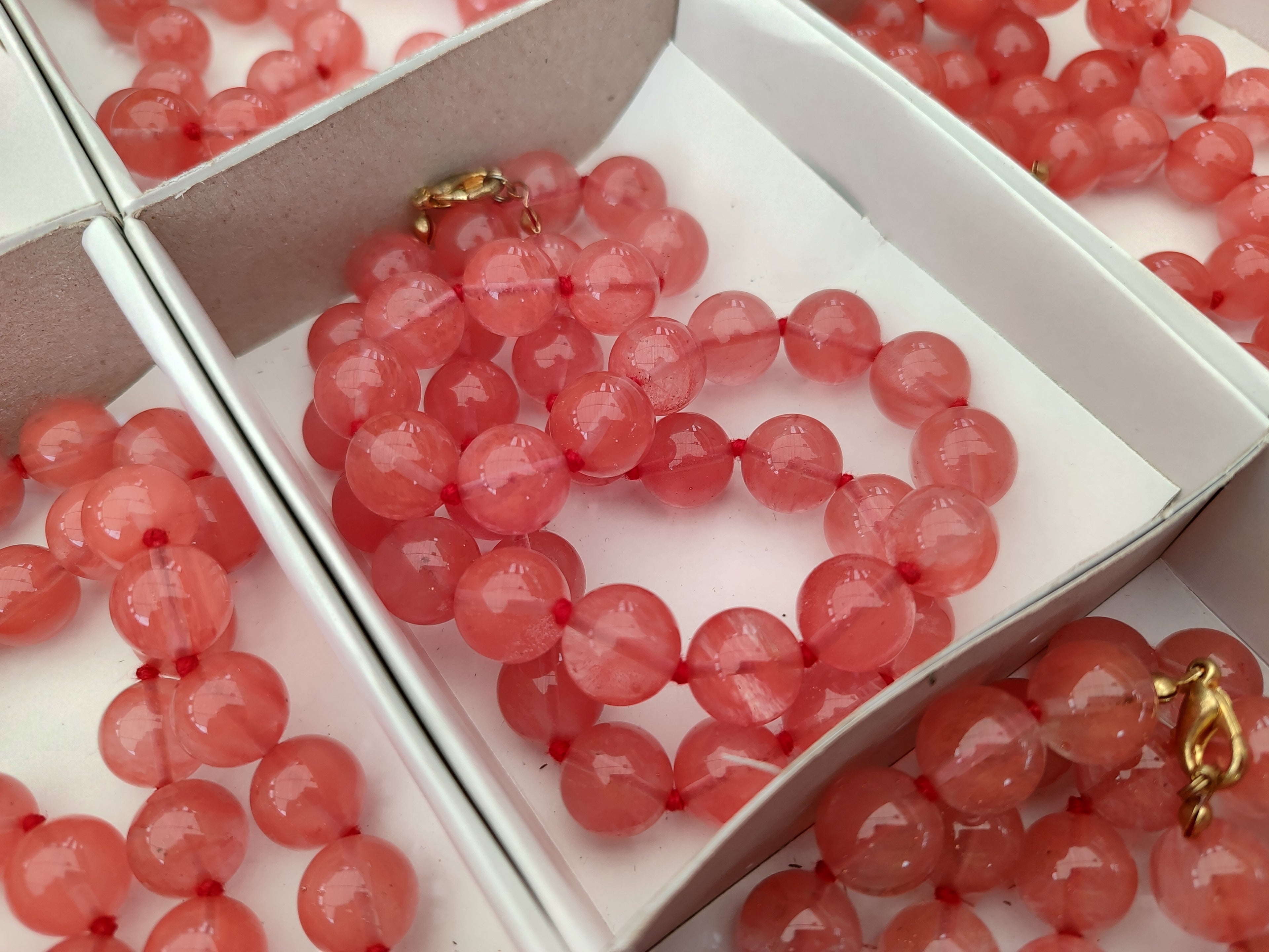 Polished Strawberry Quartz Bead Necklaces - Sold Per Item - From China - Toprock Gemstones and Minerals 