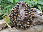 Polished Blue and Gold Tigers Eye Bead Necklaces - Sold Per Item - From South Africa - Toprock Gemstones and Minerals 