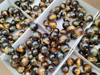 Polished Blue and Gold Tigers Eye Bead Necklaces - Sold Per Item - From South Africa