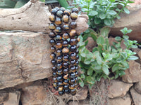 Polished Blue and Gold Tigers Eye Bead Necklaces - Sold Per Item - From South Africa