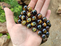 Polished Blue and Gold Tigers Eye Bead Necklaces - Sold Per Item - From South Africa
