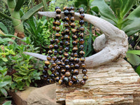Polished Blue and Gold Tigers Eye Bead Necklaces - Sold Per Item - From South Africa