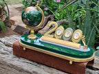 Hand Made Gemstone World Globe Desk Set x 1 From China - Toprock Gemstones and Minerals 
