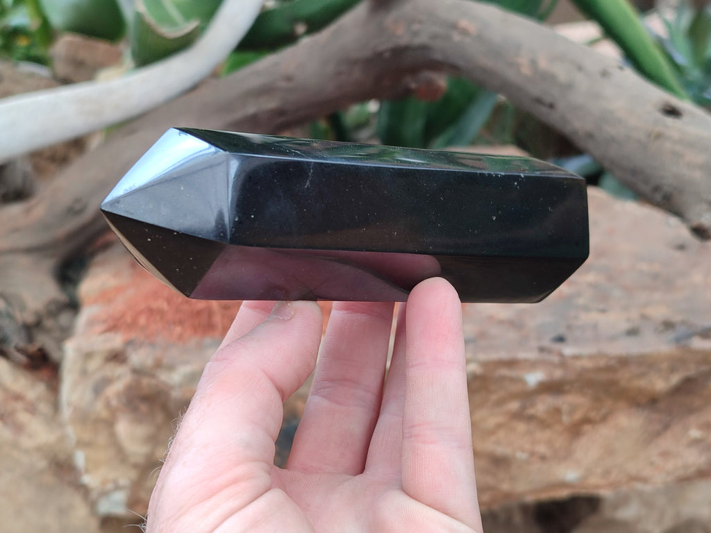 Polished Black Basalt Points x 5 From Antsirabe, Madagascar - Toprock Gemstones and Minerals 