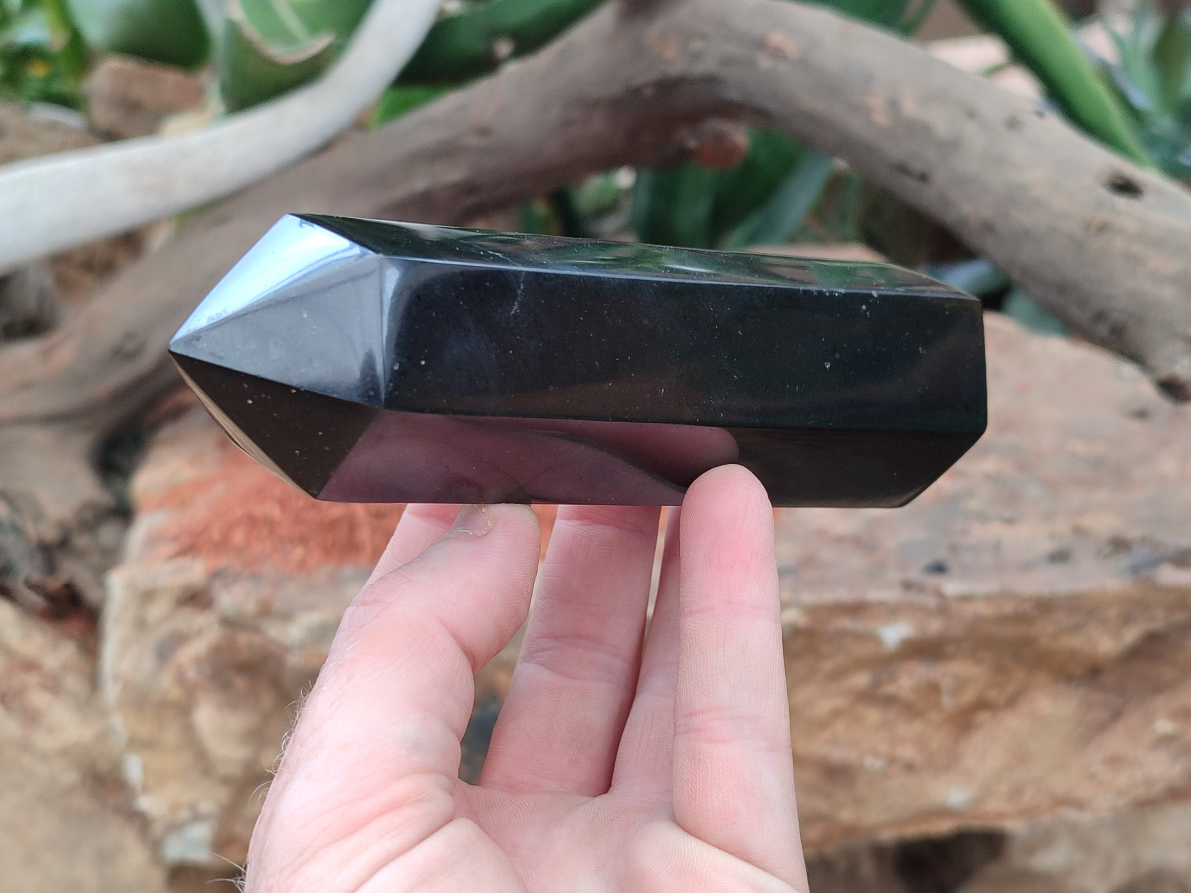 Polished Black Basalt Points x 5 From Antsirabe, Madagascar - Toprock Gemstones and Minerals 