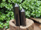 Polished Black Basalt Points x 5 From Antsirabe, Madagascar - Toprock Gemstones and Minerals 