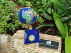 Hand Made Lapis Lazuli World Globe Clock x 1 From China - Toprock Gemstones and Minerals 