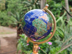 Hand Made Lapis Lazuli World Globe Clock x 1 From China - Toprock Gemstones and Minerals 