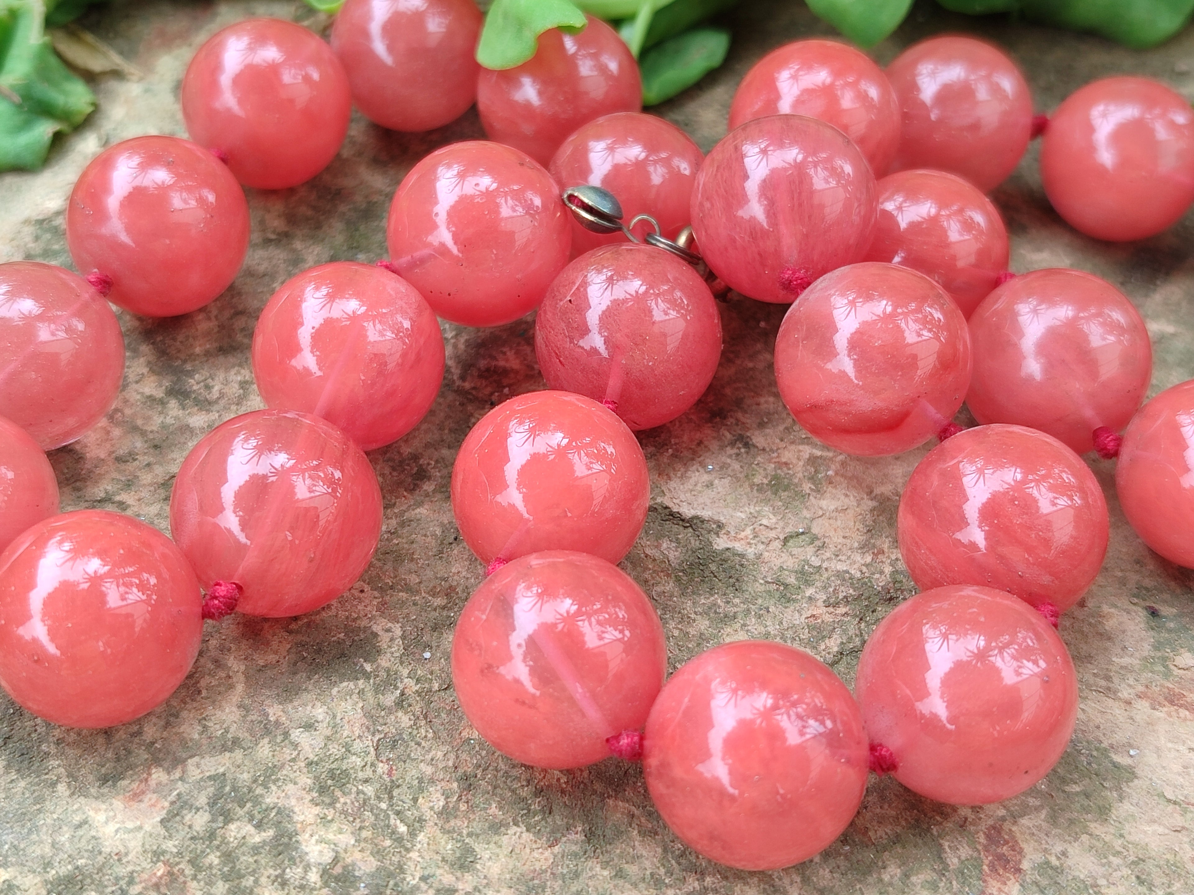 Hand Made Strawberry Quartz Bead Necklaces x 3 From China - Toprock Gemstones and Minerals 